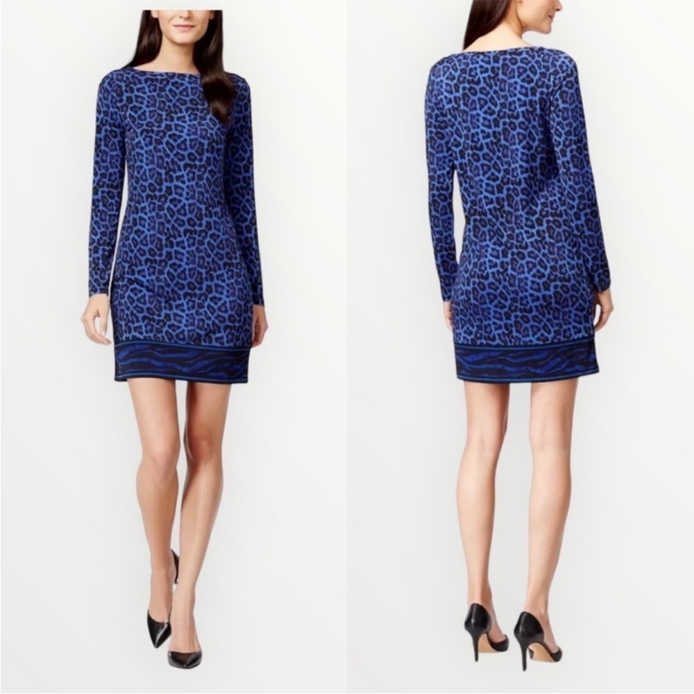 Michael Kors Blue Cheetah print dress